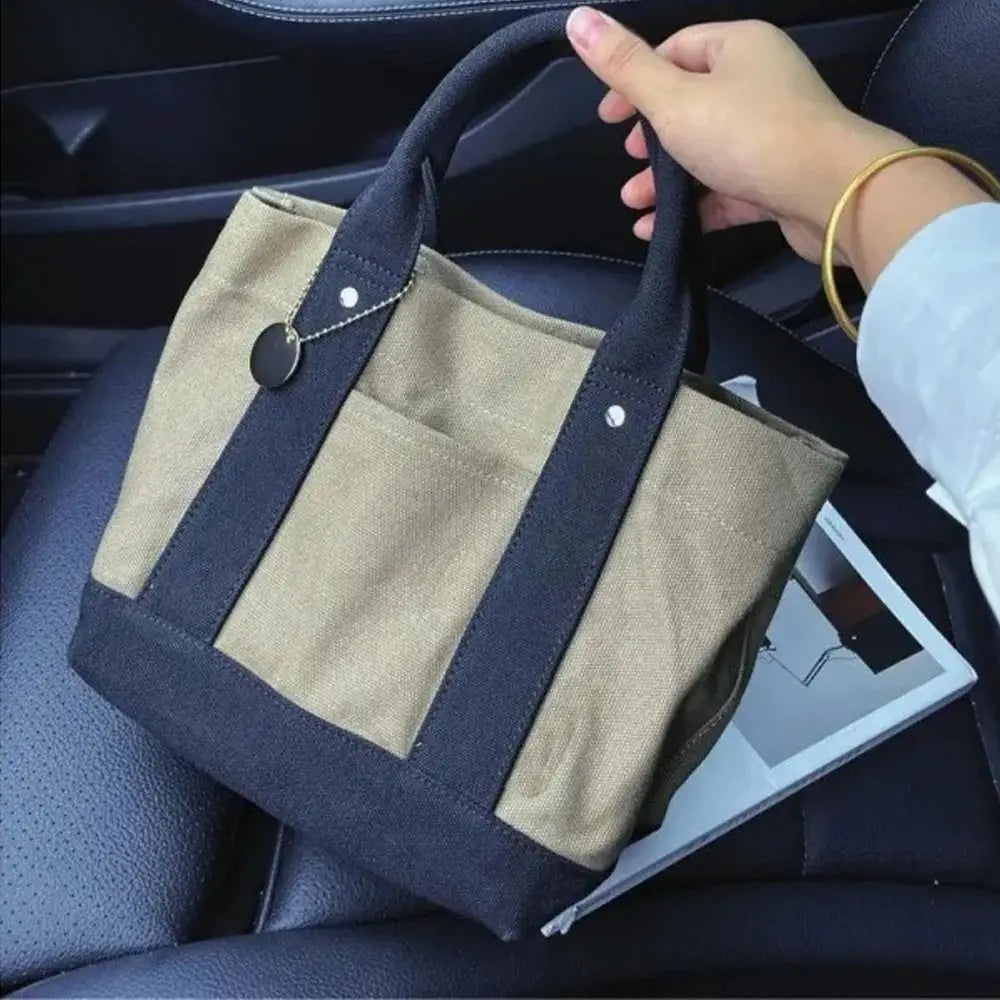 Women's Large Canvas Tote Bag – Multi-Compartment Travel Bag