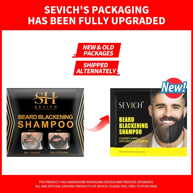 Sevich Black Beard Dye Shampoo | 5-Minute Men's Color