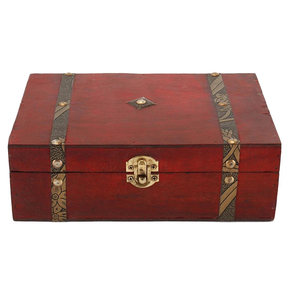 Vintage Wooden Jewelry Box – Pirate Treasure Organizer