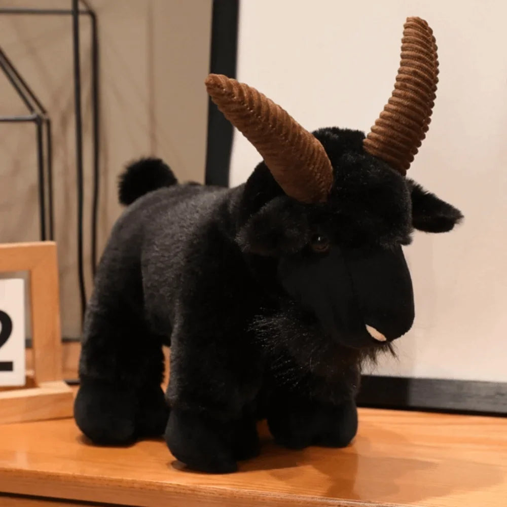 Realistic Big Horn Goat Plush Stuffed Animal Toy | 20cm & 26cm