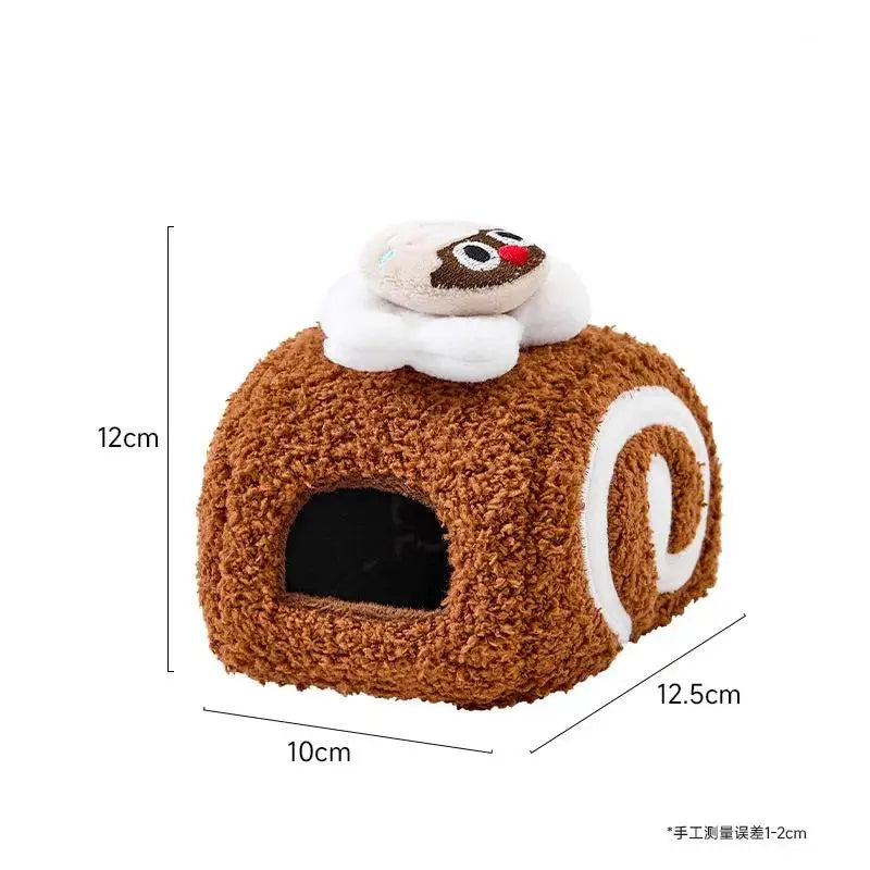 Cute Cake Plush Hamster House – Small Pet Nest & Hideout