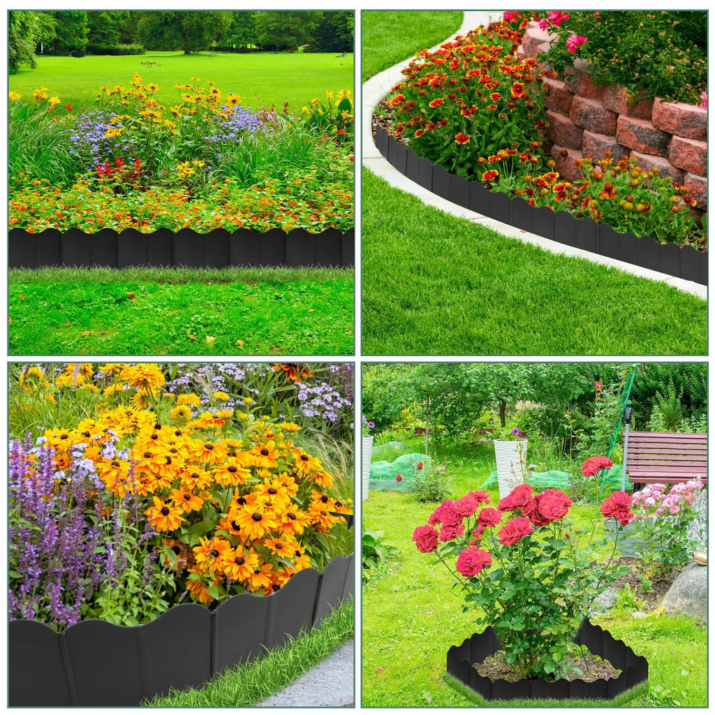 20-Piece No-Dig Interlocking Garden Lawn Edging Border Kit