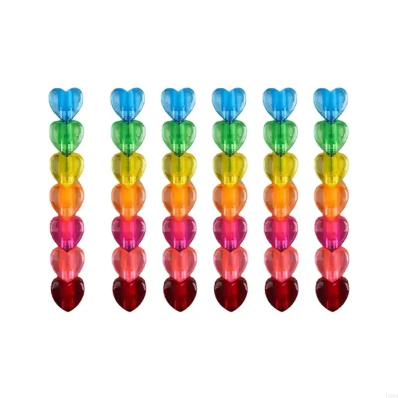 Decorative Black Pen Set with Beaded Charm Toppers – 6 Pack