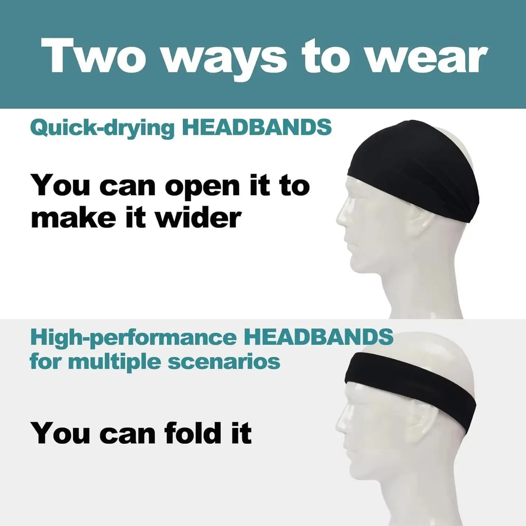 Elastic Sports Headband – Quick Dry Anti-Slip Sweatband Yoga