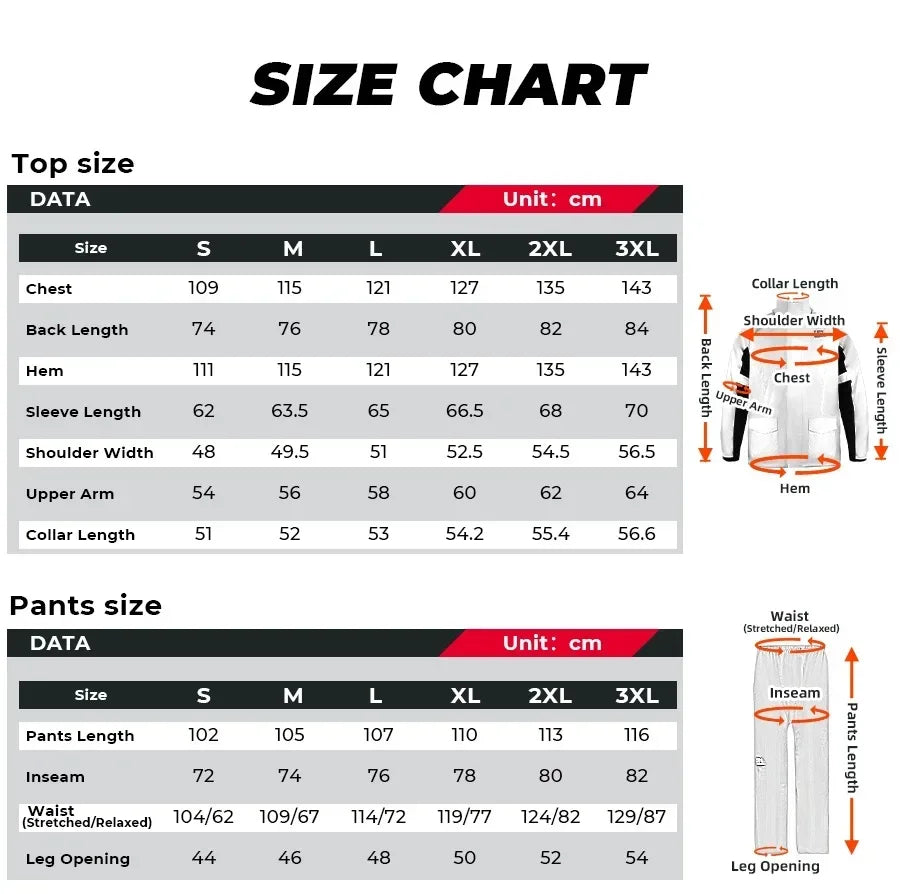 KEMITOUR LED Rain Suit Waterproof Jacket & Pants | Motorcycle