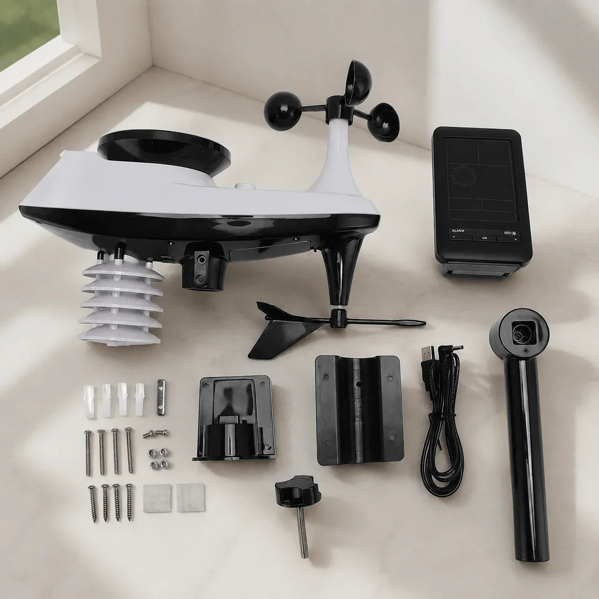 Smart WiFi Weather Station – Wind, Rain, UV & TVOC Color Display