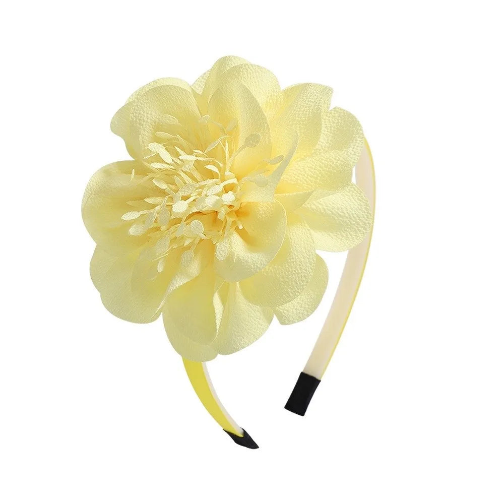 Girls Big Flower Crown Headband – Princess Grosgrain Hairband