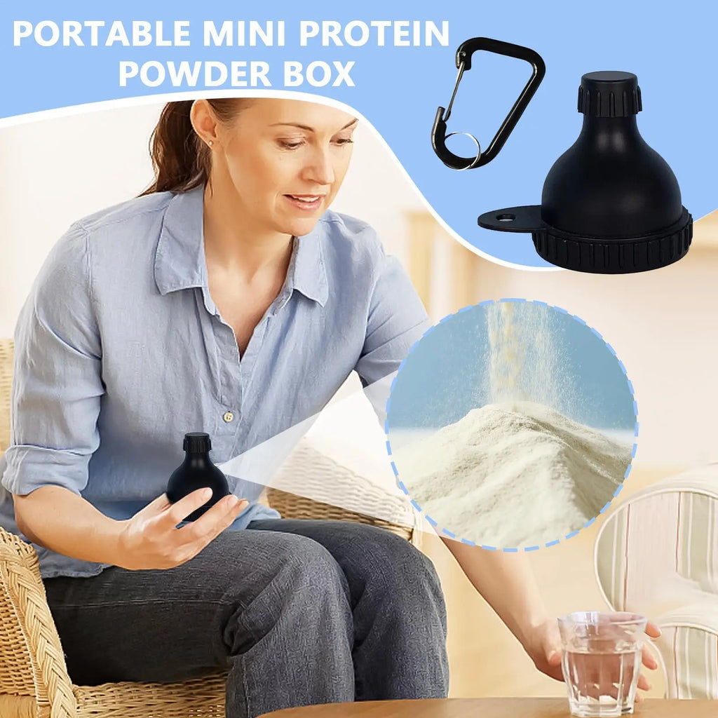 50ml Protein Powder Funnel with Carabiner | Leak-Proof Travel Container