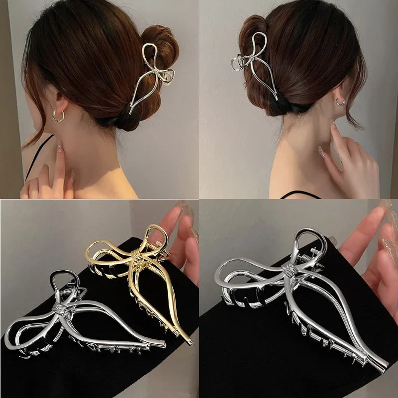 Women's Gold Geometric Metal Hair Claw Clip – Vintage Style