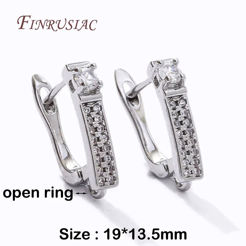 18K Gold Plated Zircon Earring Hook Clasps | DIY Jewelry Findings