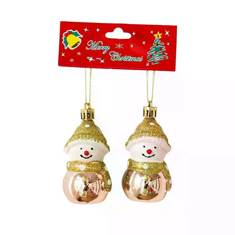 2PCS Red & White Santa Claus Christmas Tree Ornament Baubles