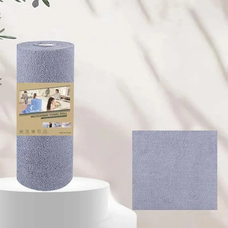 Reusable Microfiber Kitchen Towels Roll – 20 Washable Wipes