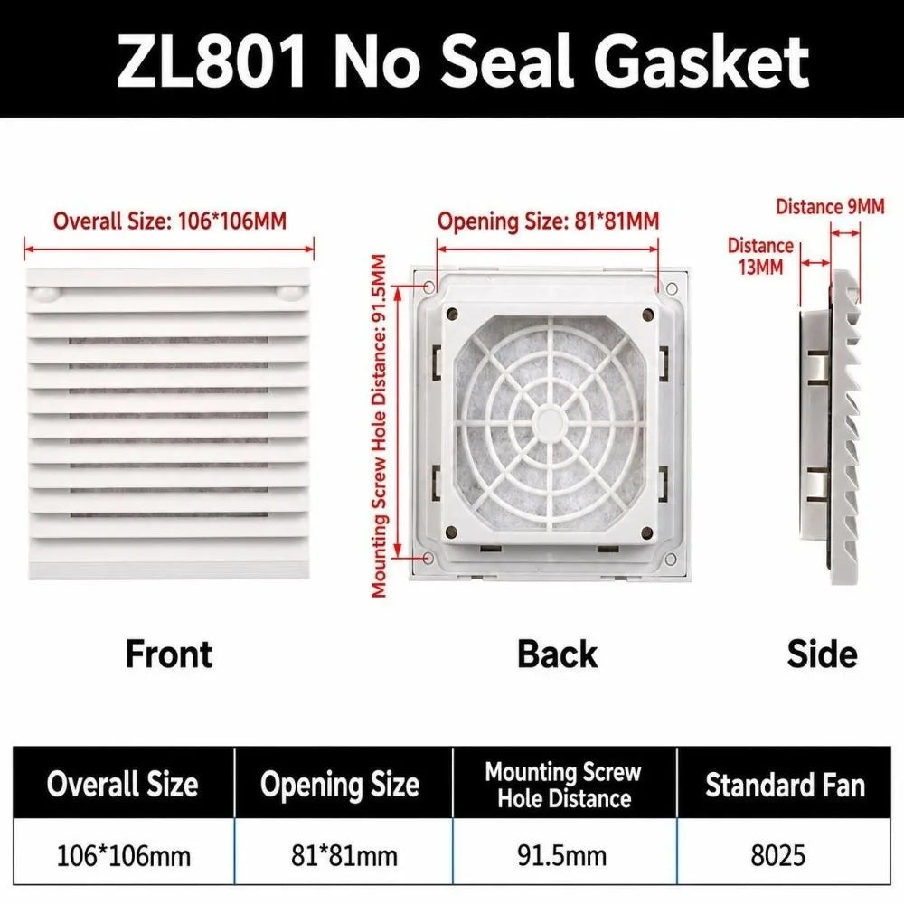 ABS Vent Grille Dustproof Waterproof Louver Fan Cover