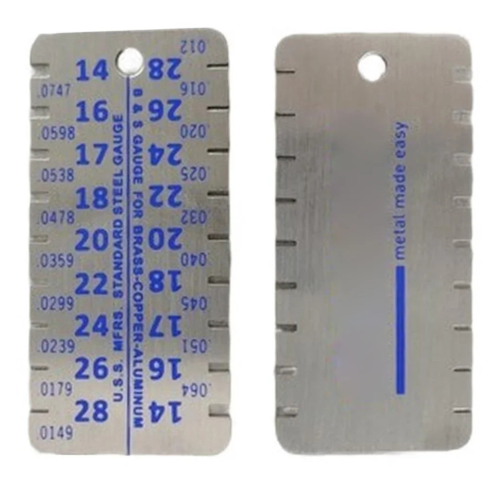 Stainless Steel Thickness Gauge 14–28 Plate Double-Sided Caliper