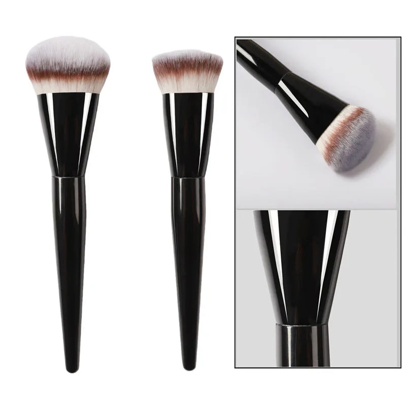 Tongue & Round Head Foundation Brush – Ultra Soft Bristles