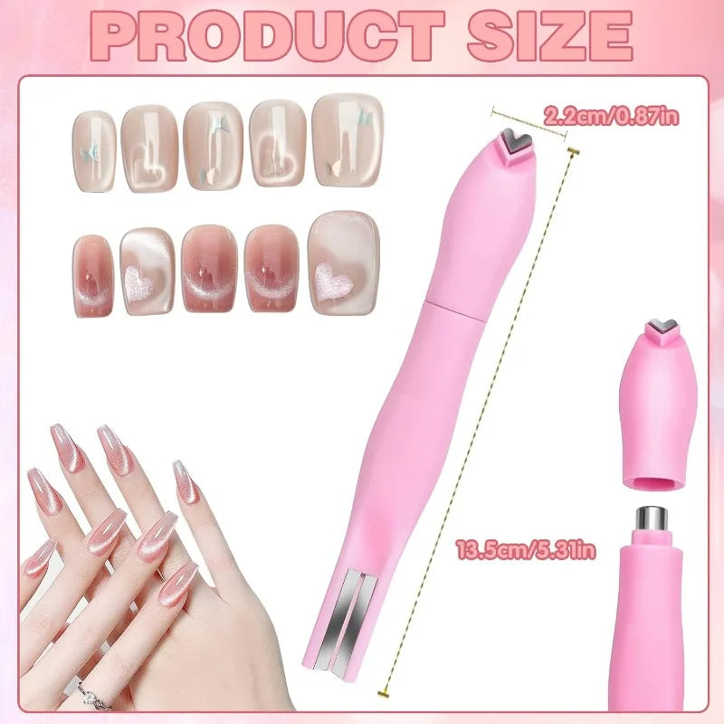 Heart-Shaped Cat Eye Magnetic Nail Art Tool | DIY Manicure