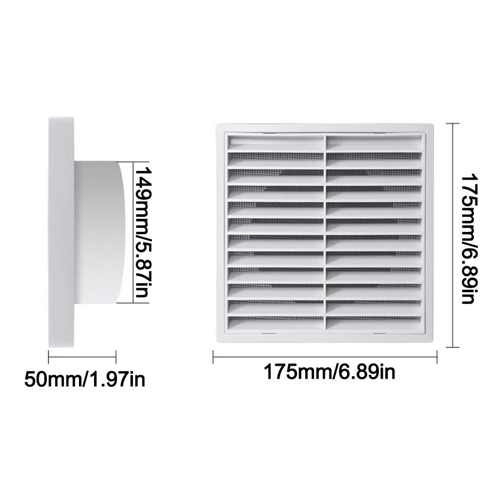 Square Air Vent Grille Cover 4–8 In | Aluminum Fiber Mesh