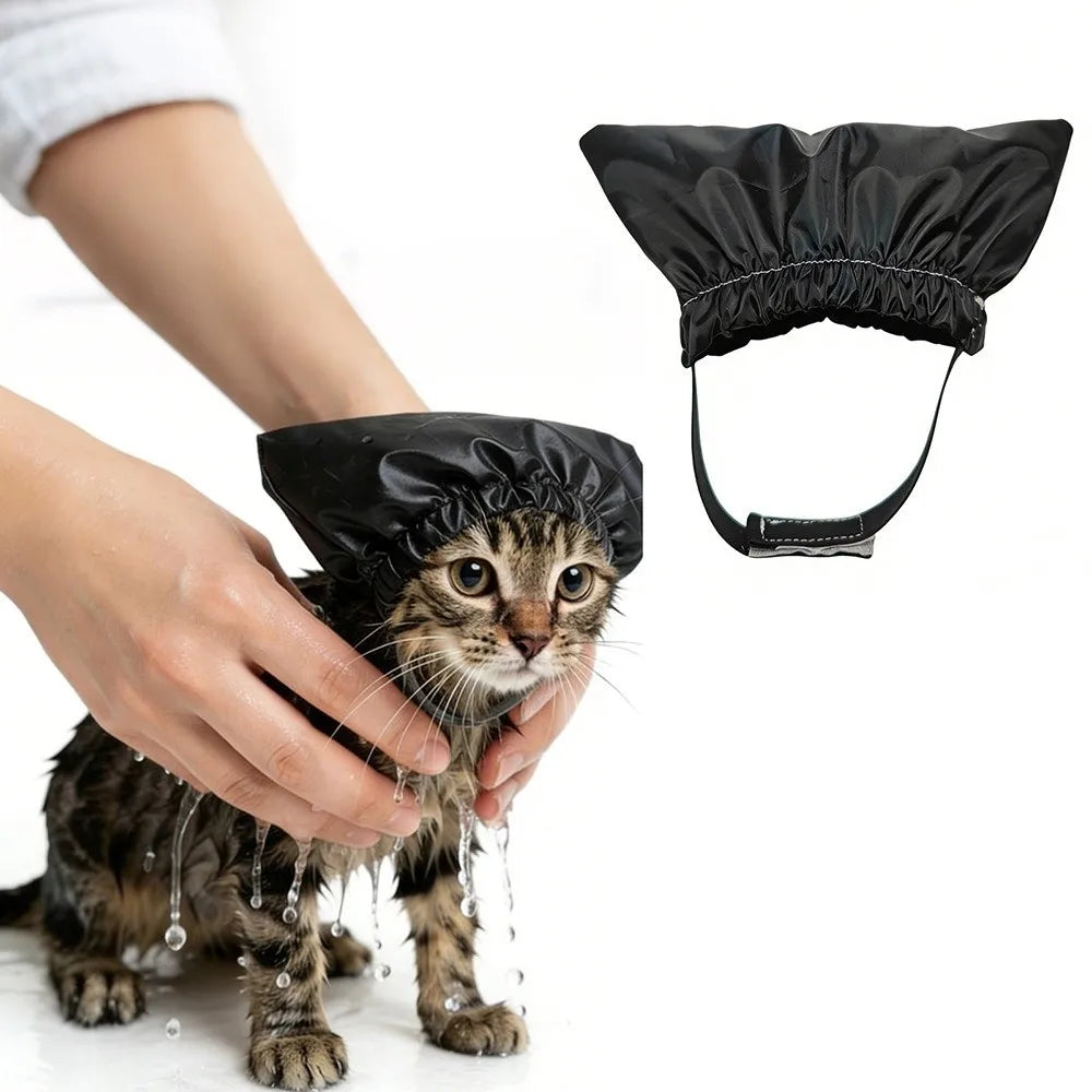 Waterproof Pet Bath Shower Cap – Ear Protection for Cats & Dogs