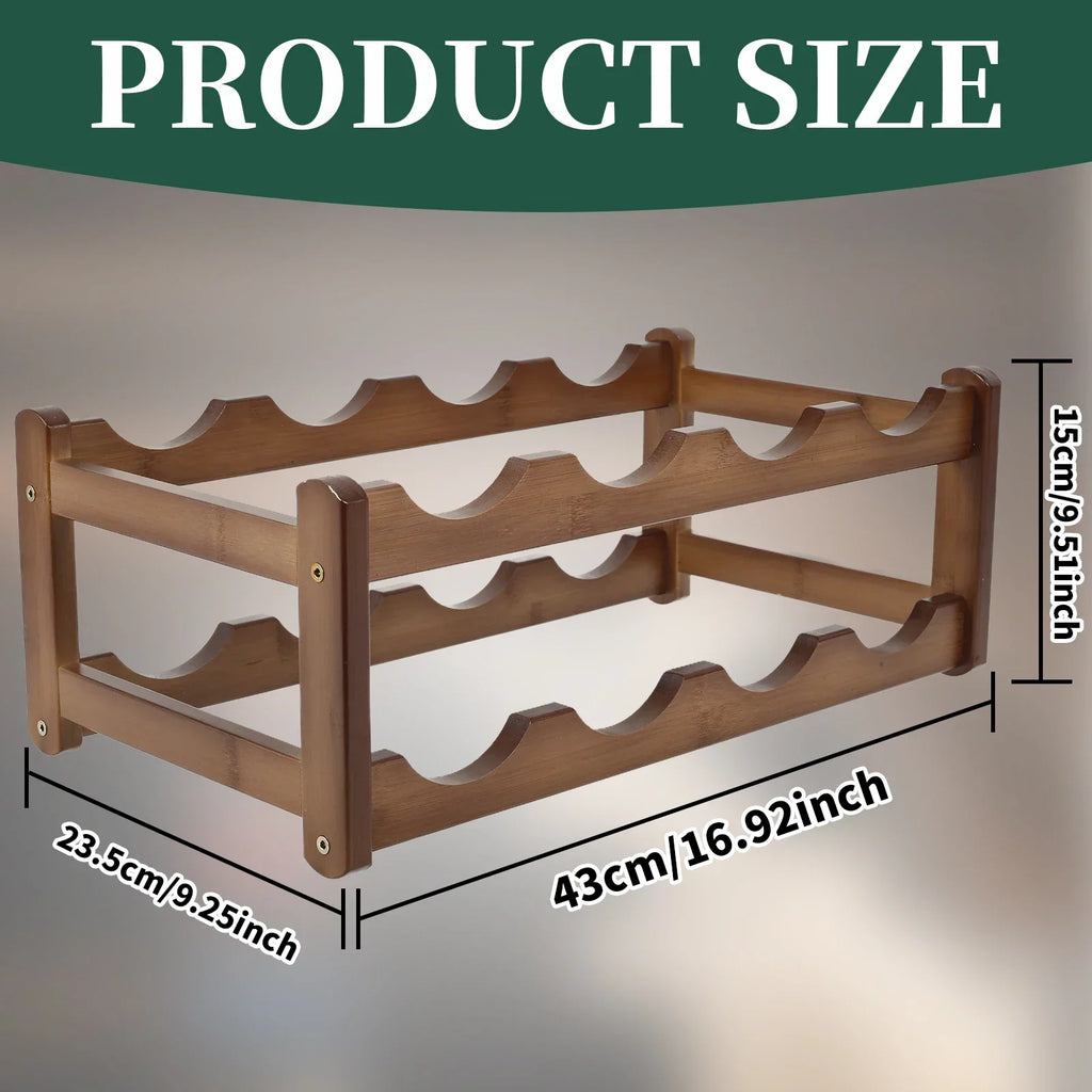Wooden Wine Rack 2 or 3 Tier Countertop Bottle Holder
