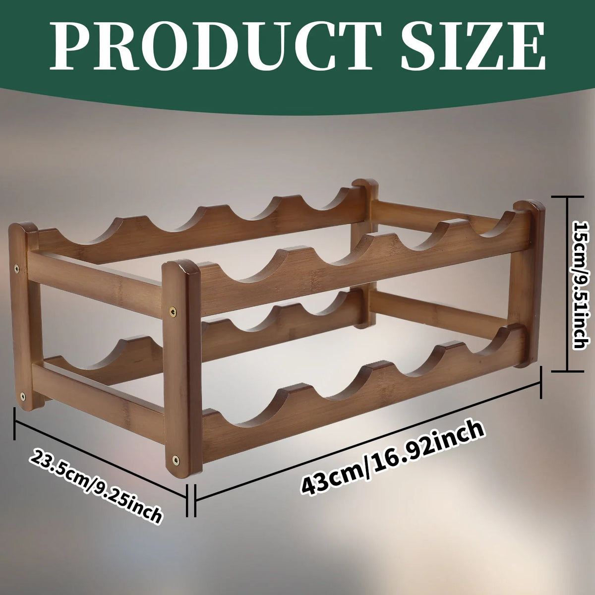 Wooden Wine Rack 2 or 3 Tier Countertop Bottle Holder