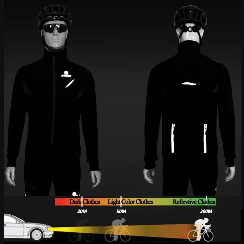X-TIGER Men's Winter Cycling Jacket – Fleece Thermal Windproof