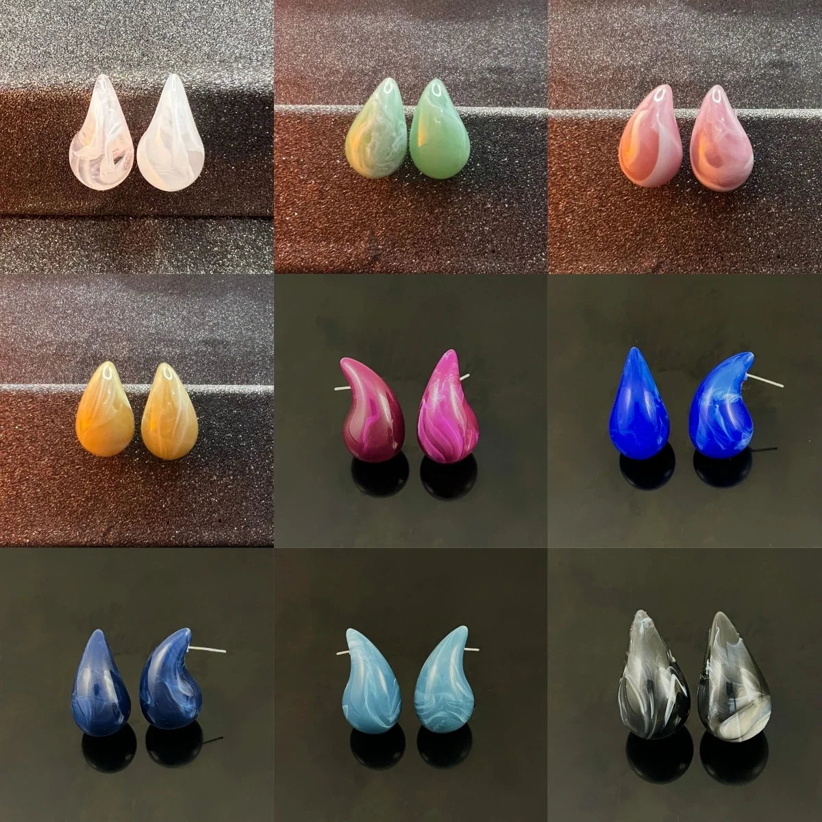 Women's Acrylic Waterdrop Stud Earrings – Lightweight Fashion