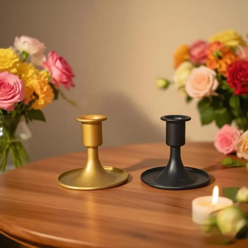 Retro Metal Chamberstick Candle Holder | Iron Table Decor