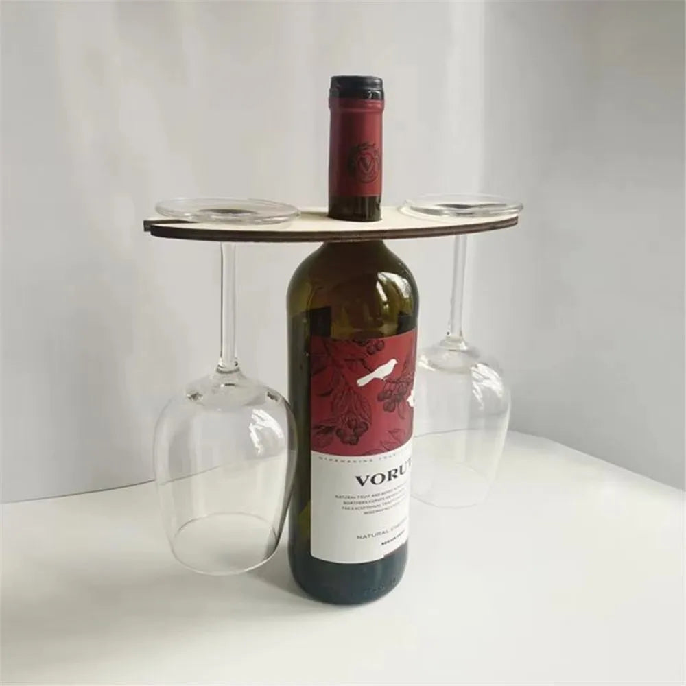 Wooden Desktop Wine Rack Hanging Bar Shelf – Home & Party