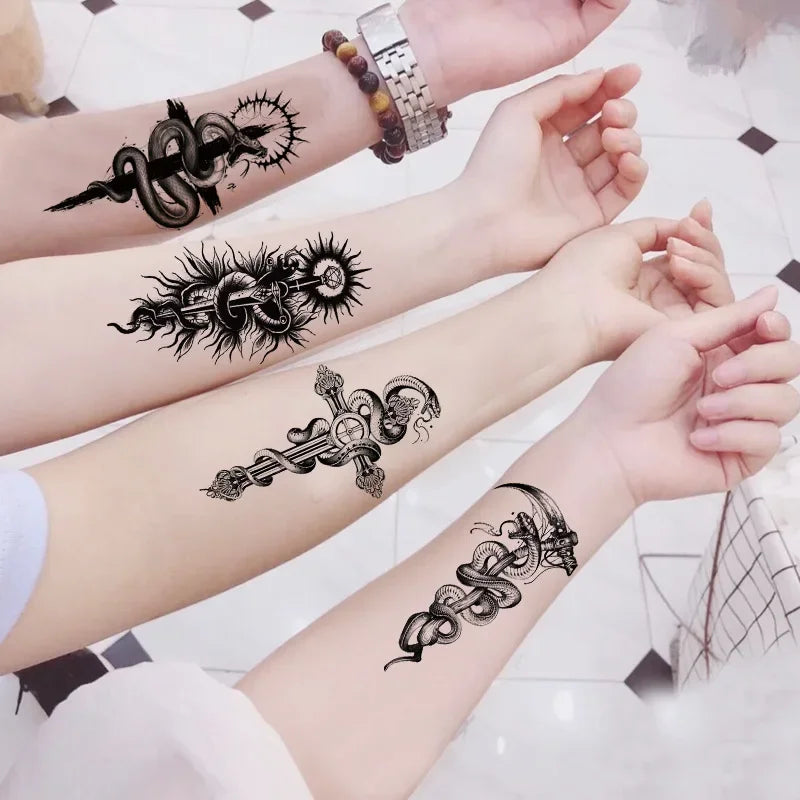 Mandala Henna Whale Feather Temporary Tattoo Stickers | Body Art