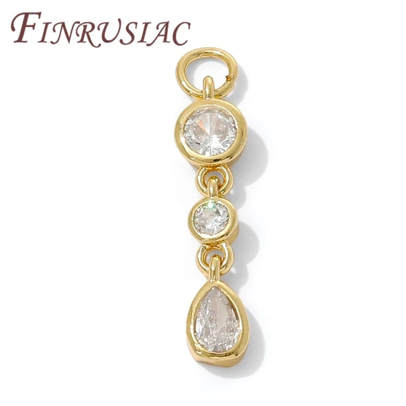 18K Gold Plated Zircon Long Pendant Charm – Necklace & Earring