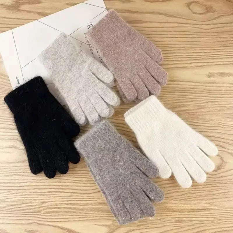 Women's Winter Cashmere Knit Gloves – Warm Full Finger