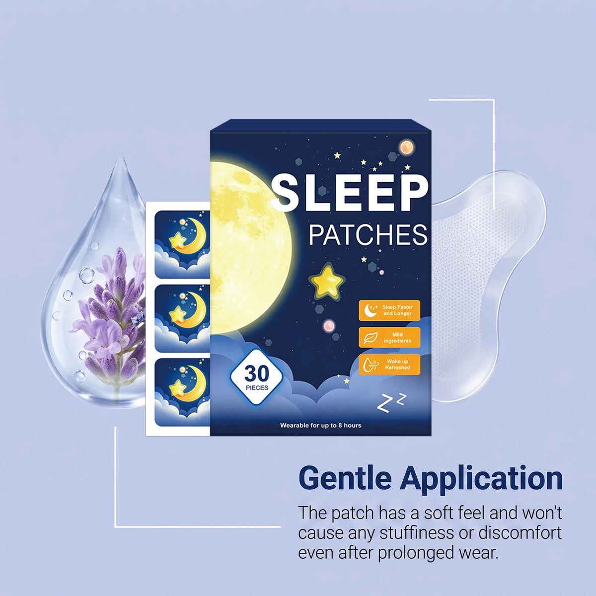30Pcs Sleep Patches – Soothing Bedtime Body Stickers | Night Rest