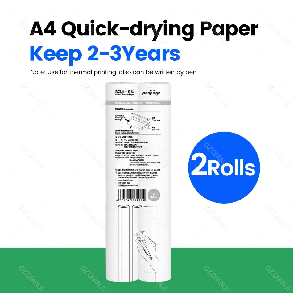PeriPage A40 Folded A4 Thermal Paper 100 Sheets – BPA-Free