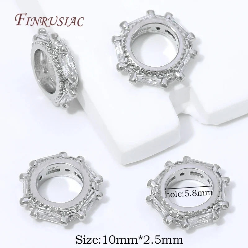 18K Gold Plated Zircon Spacer Beads | DIY Jewelry Making
