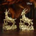 Feng Shui Brass Goat Figurine Lucky Zodiac Desktop Ornament