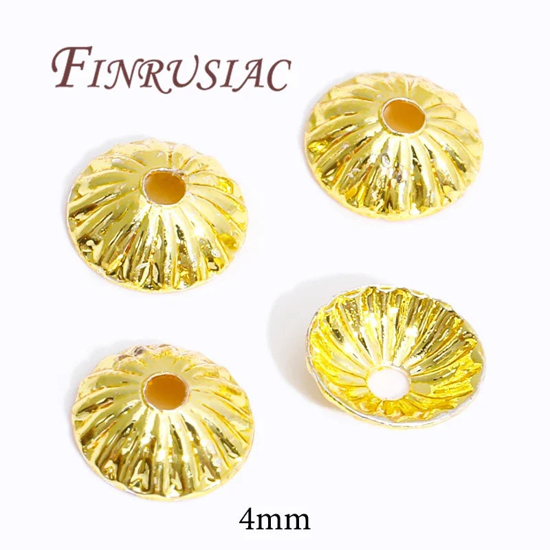 18K/14K Gold Plated Flower Bead Caps – DIY Jewelry Spacers