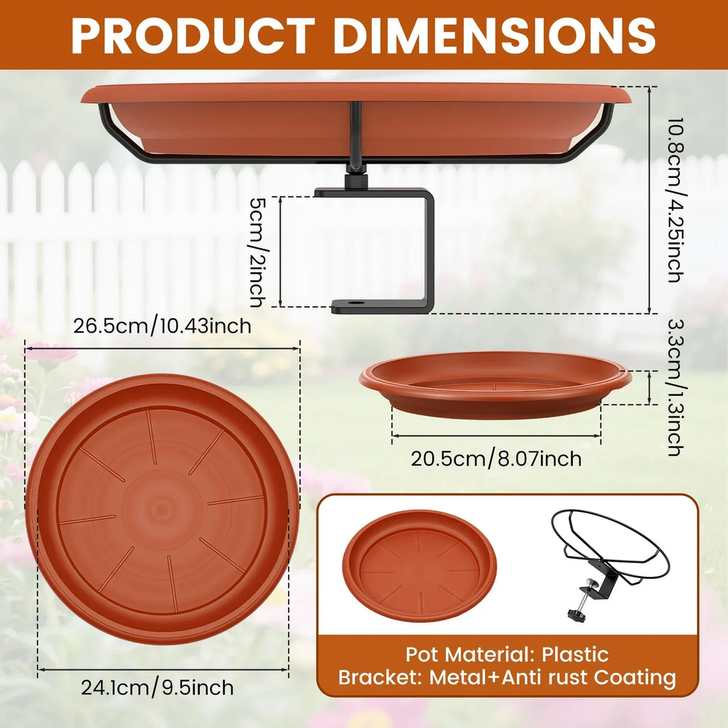 Clamp-On Railing Bird Bath – Deck Mount Plastic Birdbath Tray