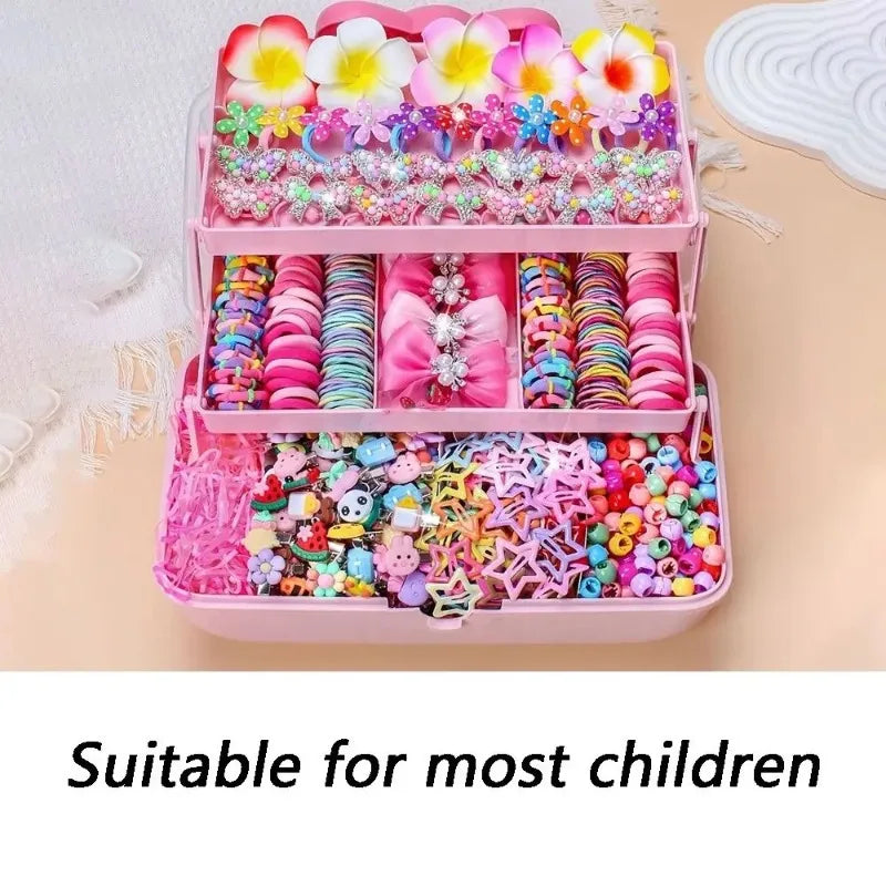 850PCS Girls Grosgrain Ribbon Hair Ties & Elastic Hair Bands