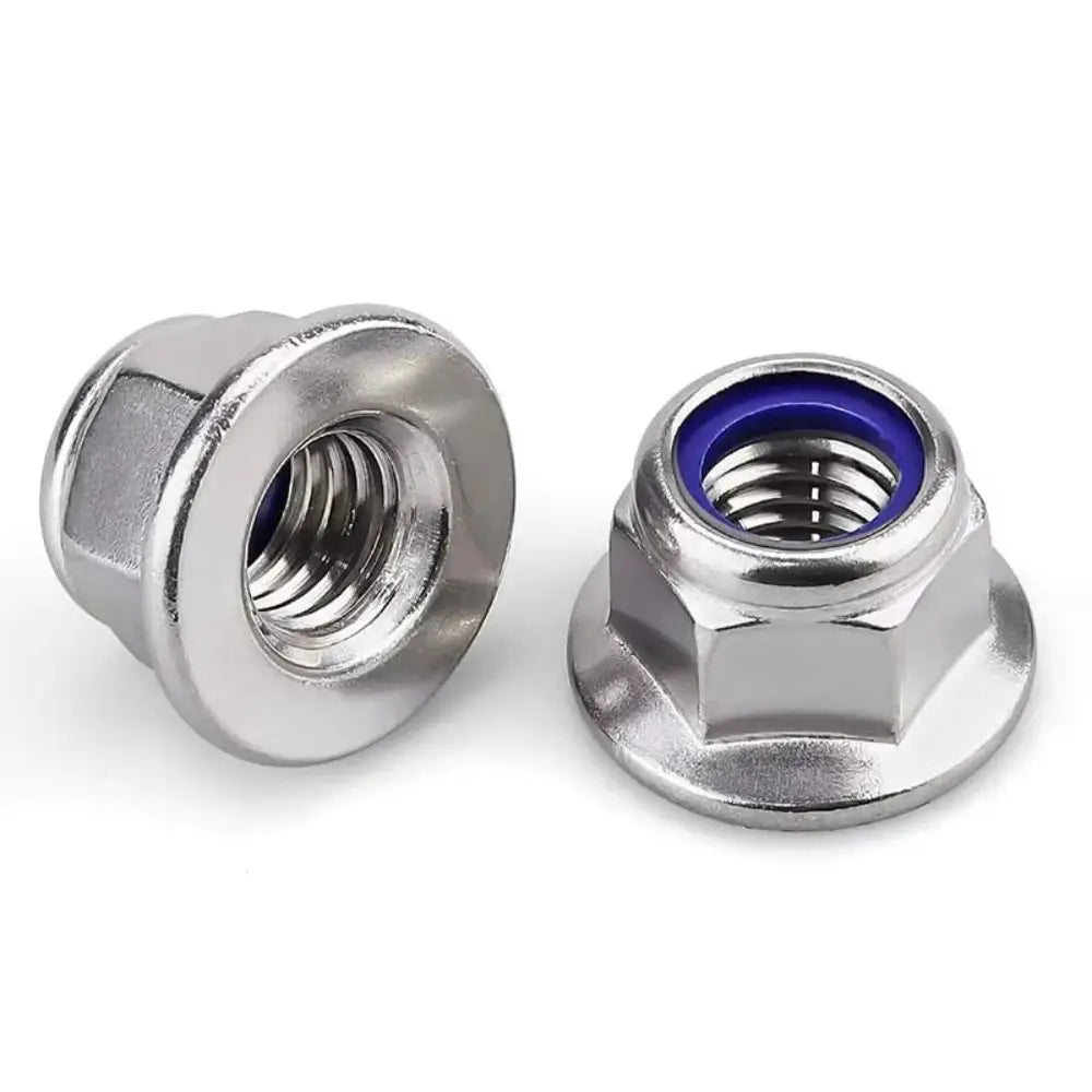 Stainless Steel Flange Lock Nuts Nylon Insert Hex M3–M16