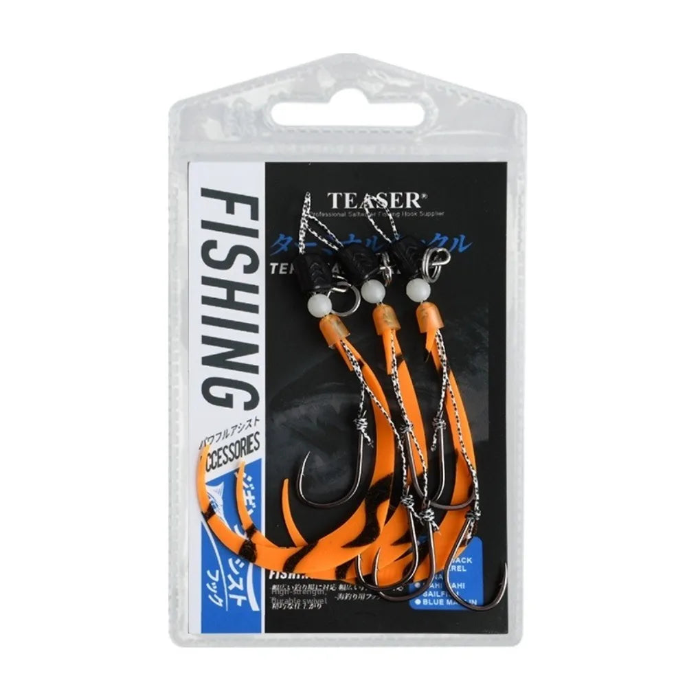 Silicone Skirt Jig Lure – Luminous Tail Streamer & Barbed Hook