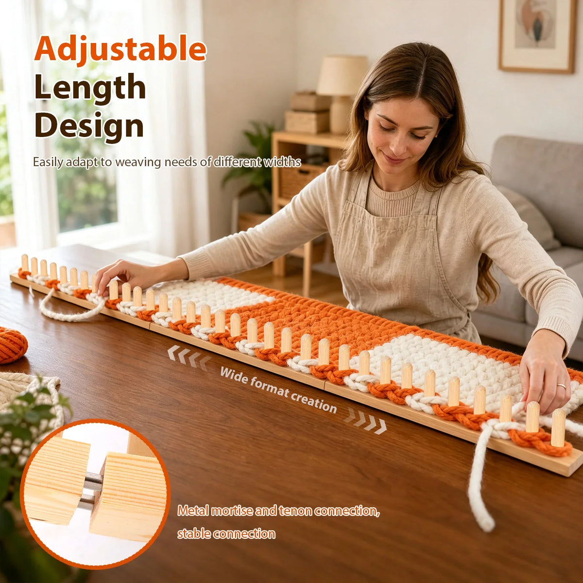 Chunky Blanket Knitting Loom – Extra Large Wood Frame DIY Kit