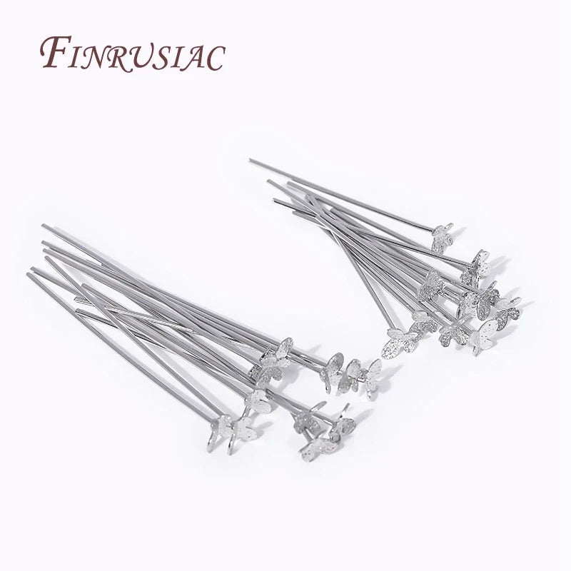 Butterfly Flat Head Pins 18K Gold Plated – 30mm & 40mm DIY Jewellery