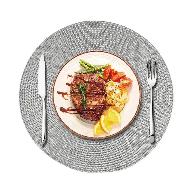 Round 38cm Woven Christmas Placemat – Heat-Resistant Table Mat