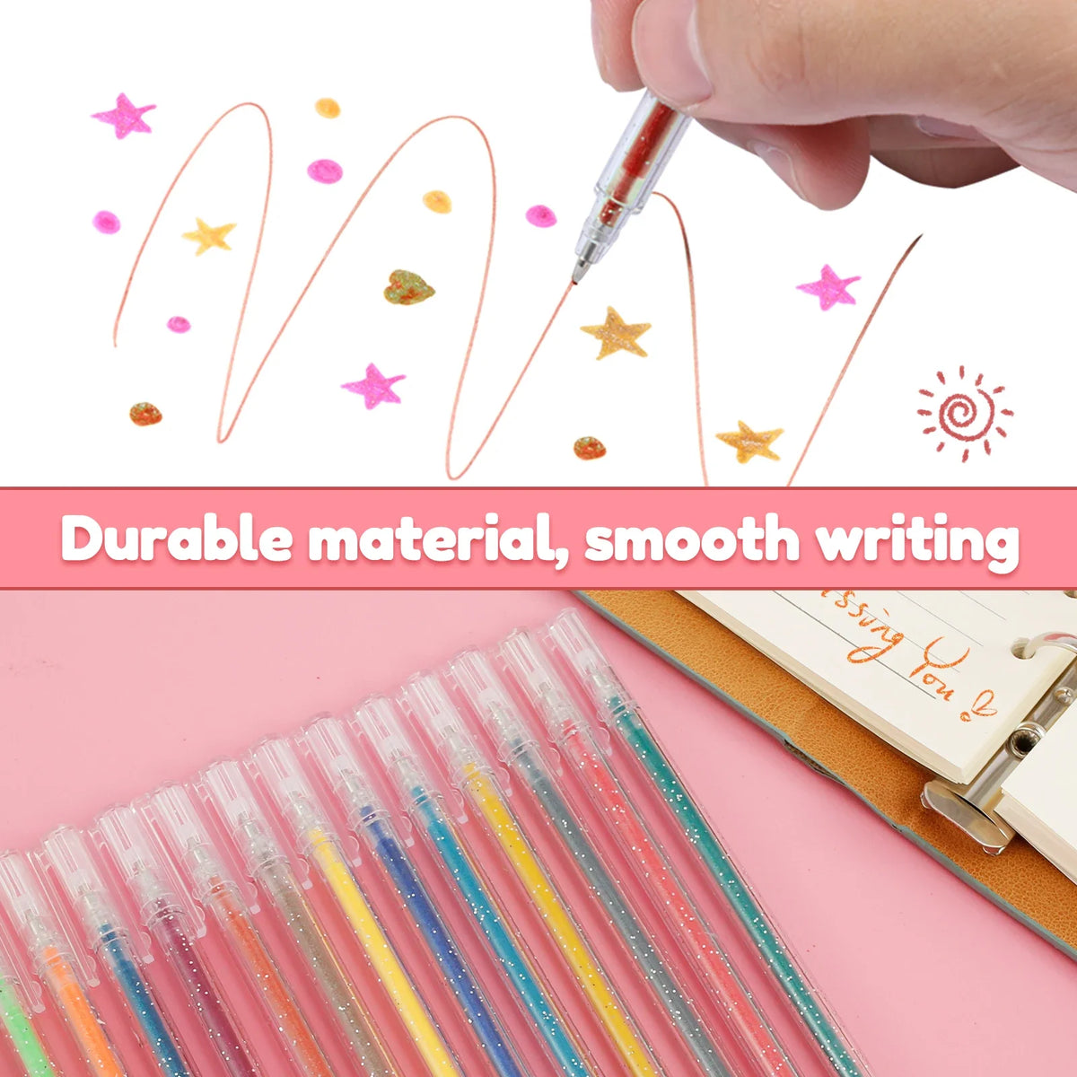 Glitter Gel Pen Set – 18 & 36 Neon Colors for Kids & Adults