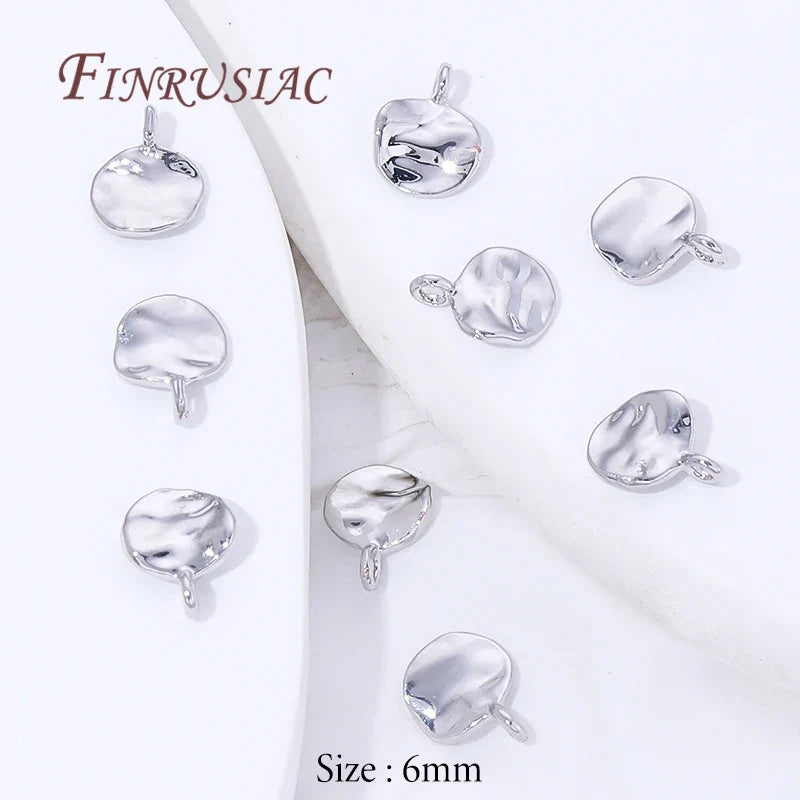 18K Gold Plated Round Charms 6mm 8mm – DIY Jewelry Findings