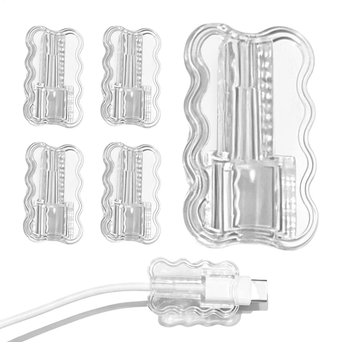 10-Pack Anti-Bend Cable Protector – Transparent Cord Cover