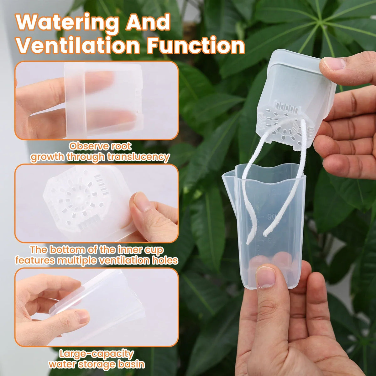 12-Pack Self Watering Plant Pots – Double Layer Nursery Pots
