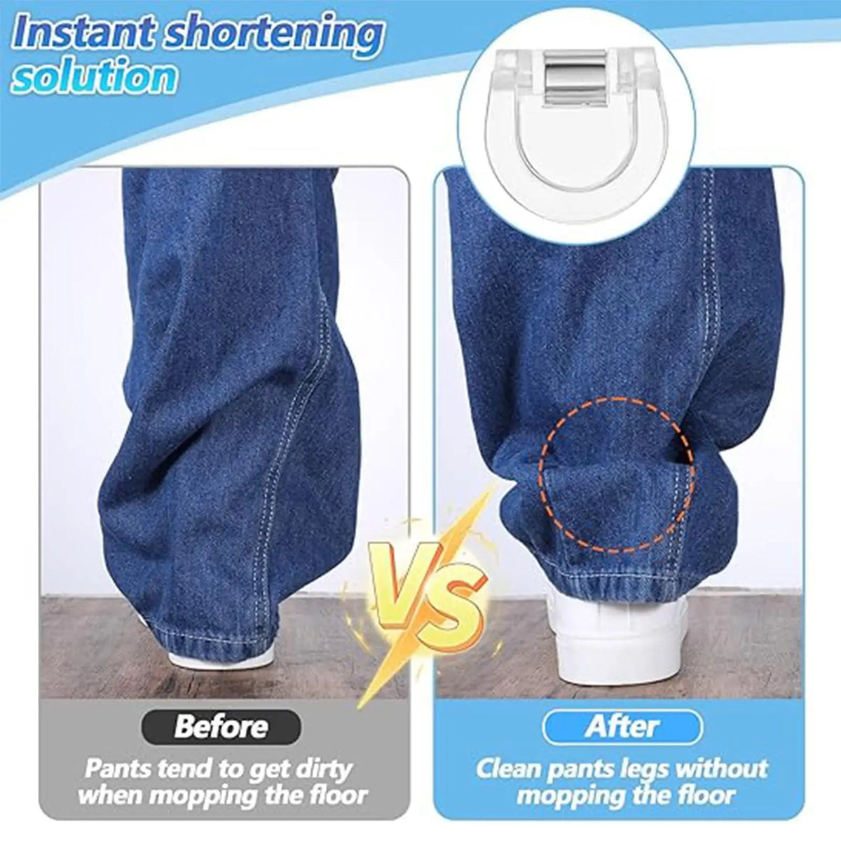 8-Pack Adjustable Hemming Clips – No-Sew Pants Shortener