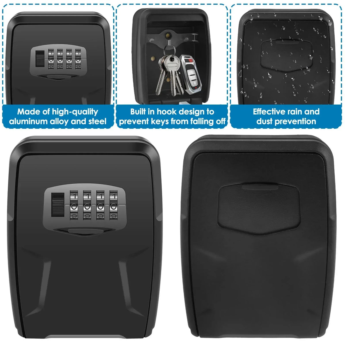 Wall Mount Key Lock Box – 10-Key 4-Digit Combination Code