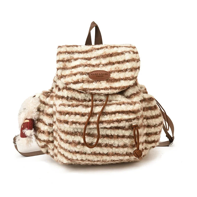 Fair Isle Wool Striped Women's Backpack – College Style